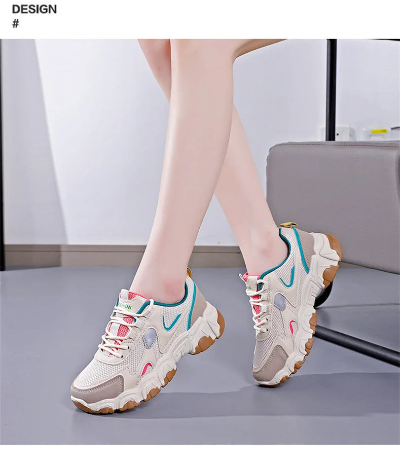 Women’s mesh sneakers with lightweight construction and supportive cushioning