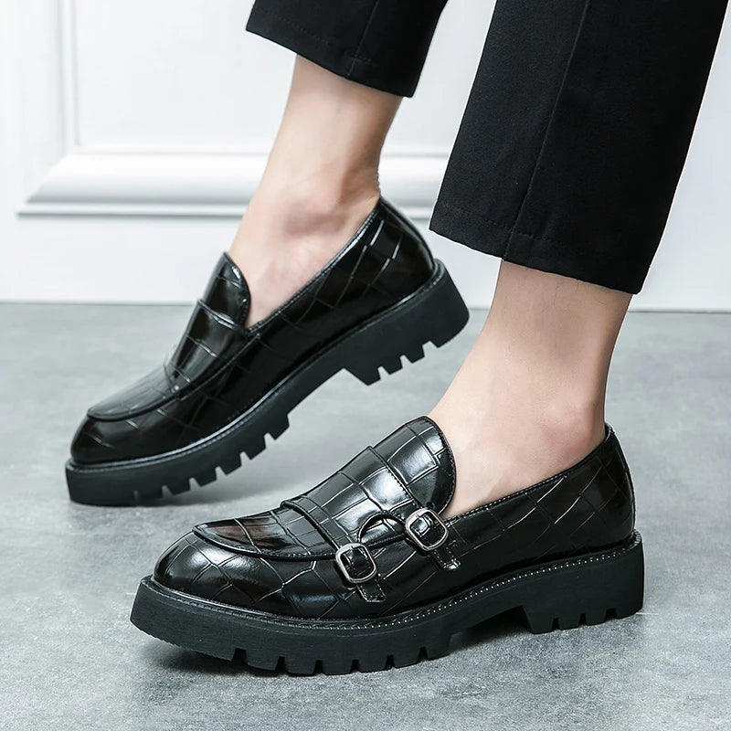 Comfortable men’s platform loafers with cushioned insole and durable outsole