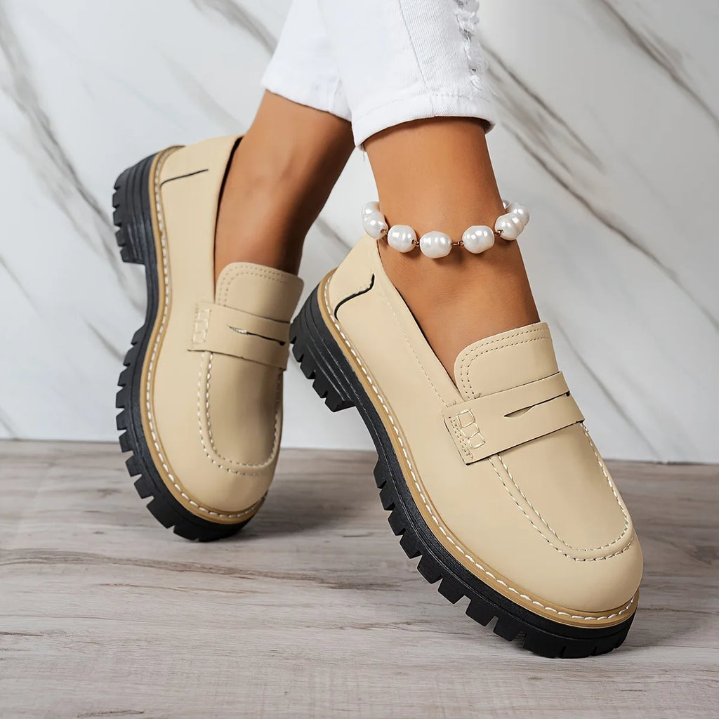 Women’s fashion retro loafers with polished look and comfortable support