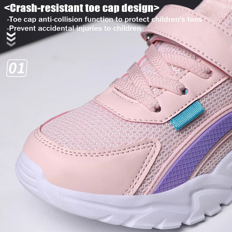 Kids casual sneakers with air mesh upper for enhanced ventilation