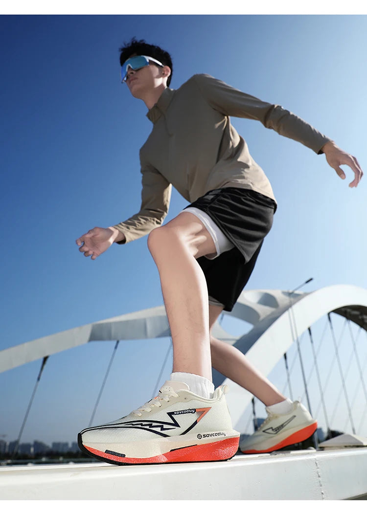 Performance running sneakers with flexible sole and breathable upper