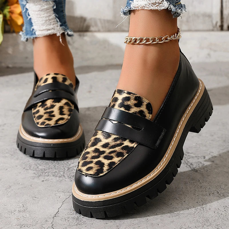 Women’s leopard loafers with stylish animal print design for everyday wear
