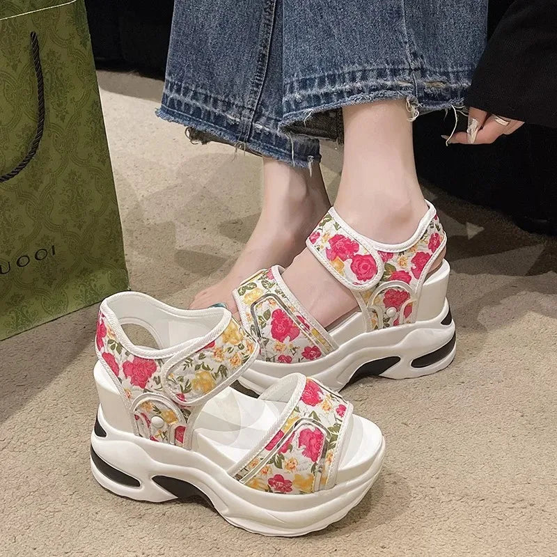 Women’s peep-toe platform sandals with cushioned sole for all-day comfort