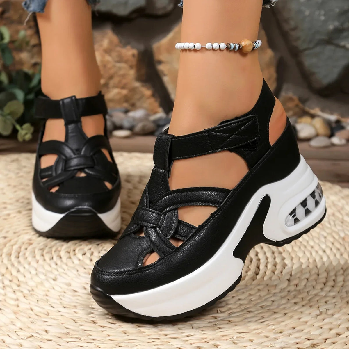 Women’s comfortable wedge sandals with durable outsole and modern design