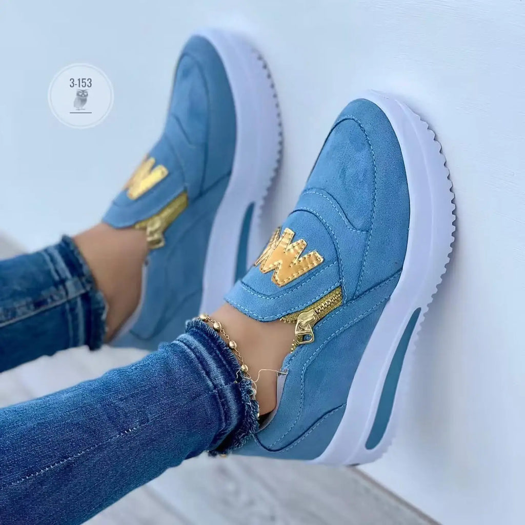Women’s slip-on sneakers with suede upper and modern minimalist style