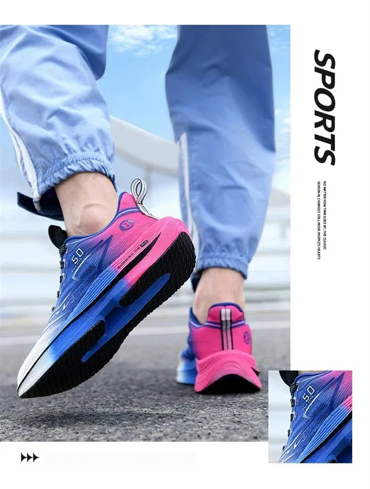 Breathable men’s carbon running sneakers with flexible and supportive fit