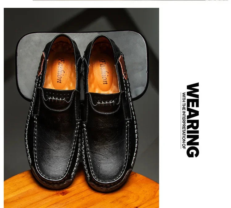 Men’s business casual loafers crafted from premium leather material