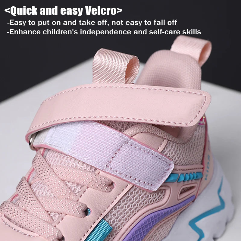 Comfortable children’s sneakers with breathable mesh and cushioned insole