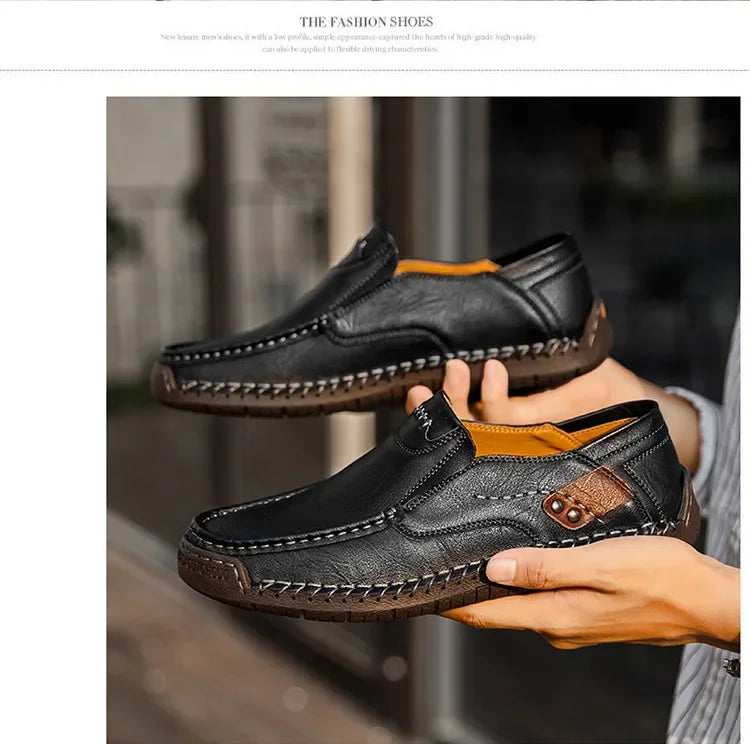 Elegant leather loafers for men with refined and sophisticated style