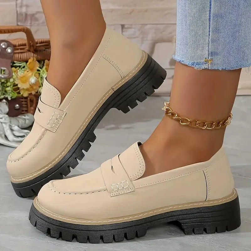 Trendy women’s loafers with classic retro detailing and soft comfort sole