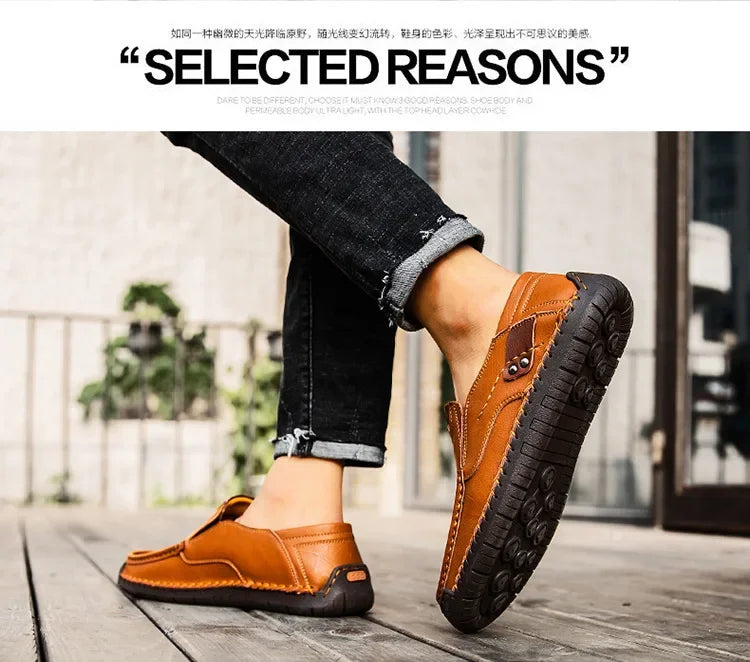 Men’s dress loafers made from leather for business meetings and events