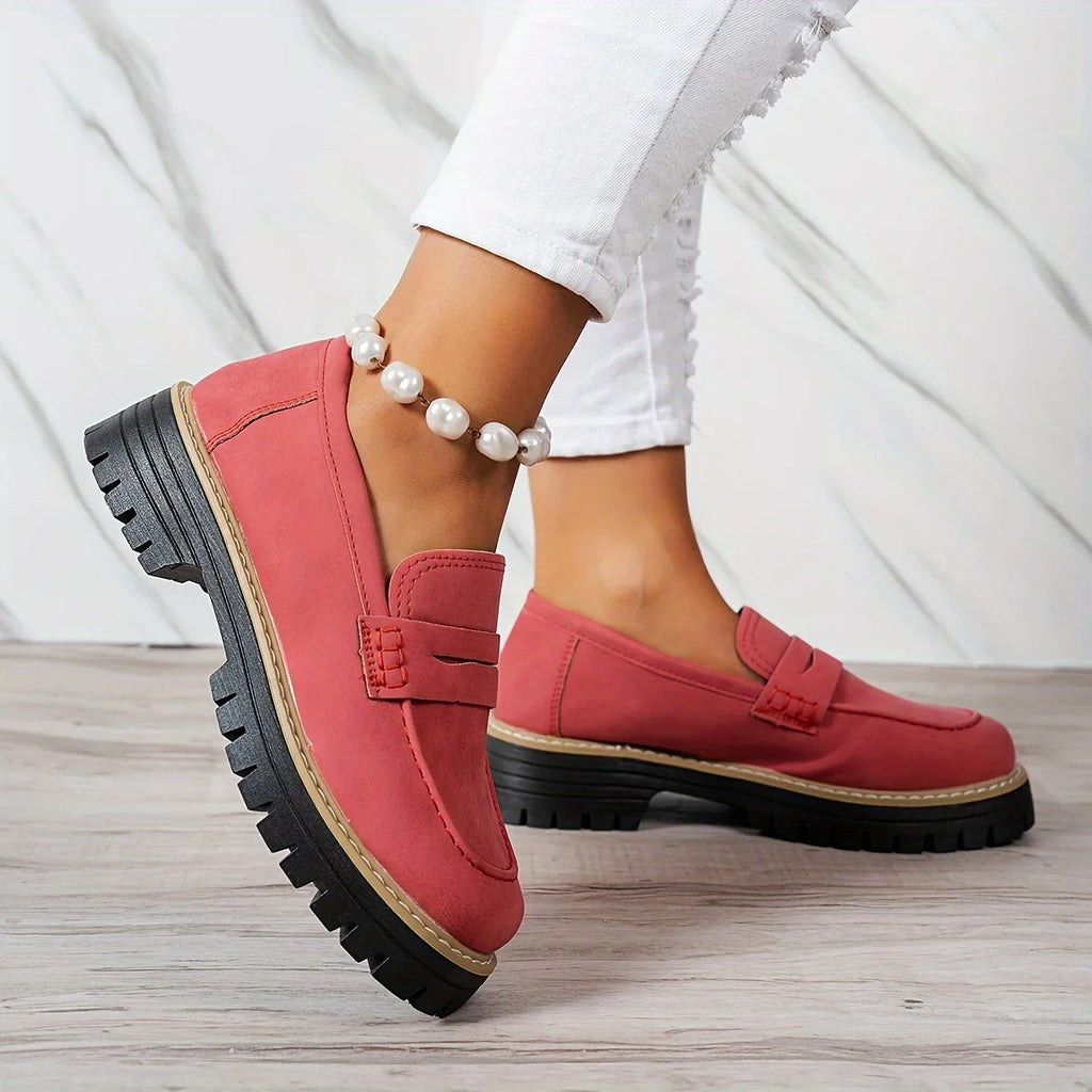 Women’s vintage-style loafers with durable sole and elegant finish