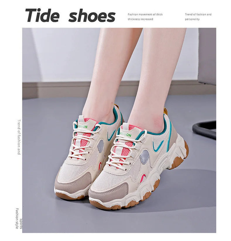 Trendy women’s breathable walking shoes with modern sporty look