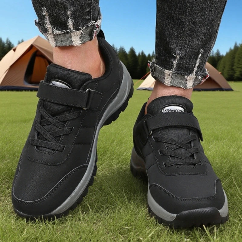 Comfortable men’s waterproof sneakers designed for long-distance walking