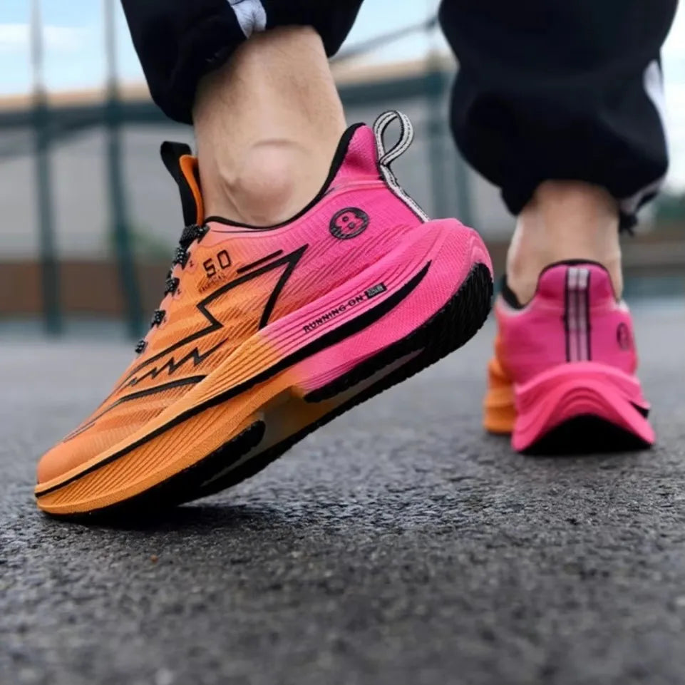 Carbon running shoes for men with cushioned comfort and durable outsole