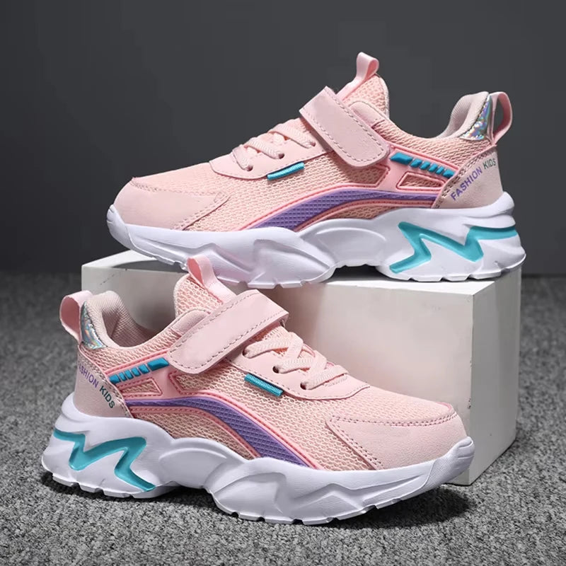 Lightweight kids sneakers with breathable mesh fabric for active children