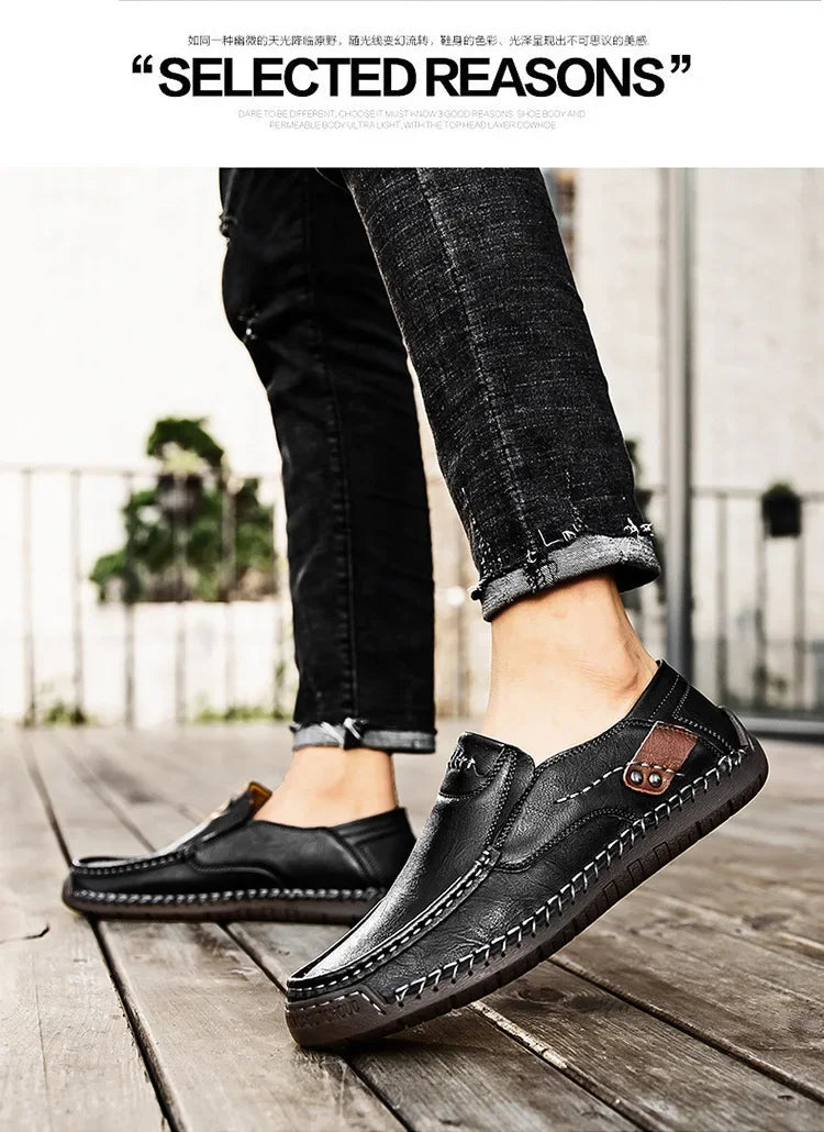 Men’s leather loafers designed for long-lasting comfort and durability