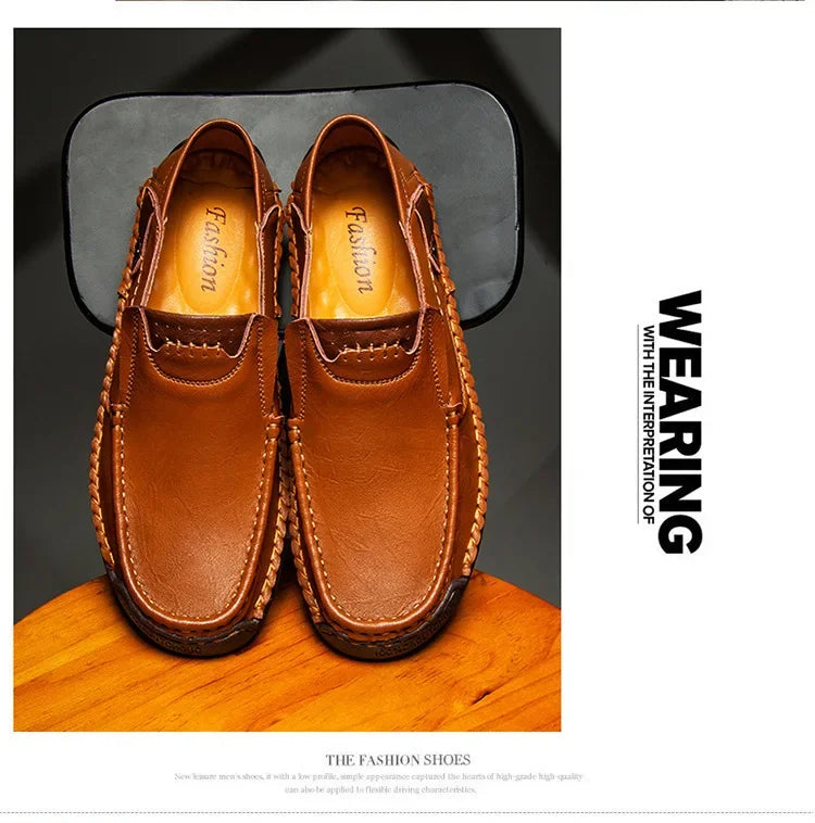 Men’s formal leather loafers featuring elegant craftsmanship and comfort