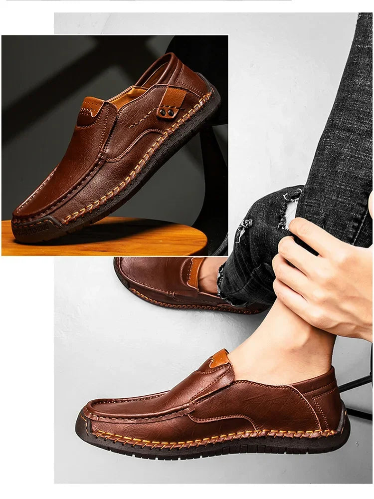 Men’s formal slip-on leather loafers with durable construction
