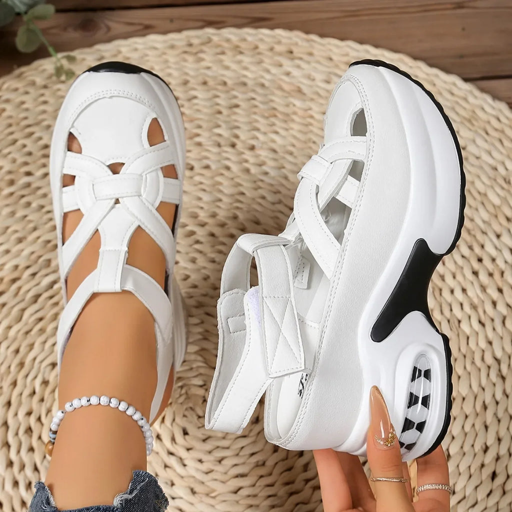 Women’s casual wedge sandals with lightweight platform construction